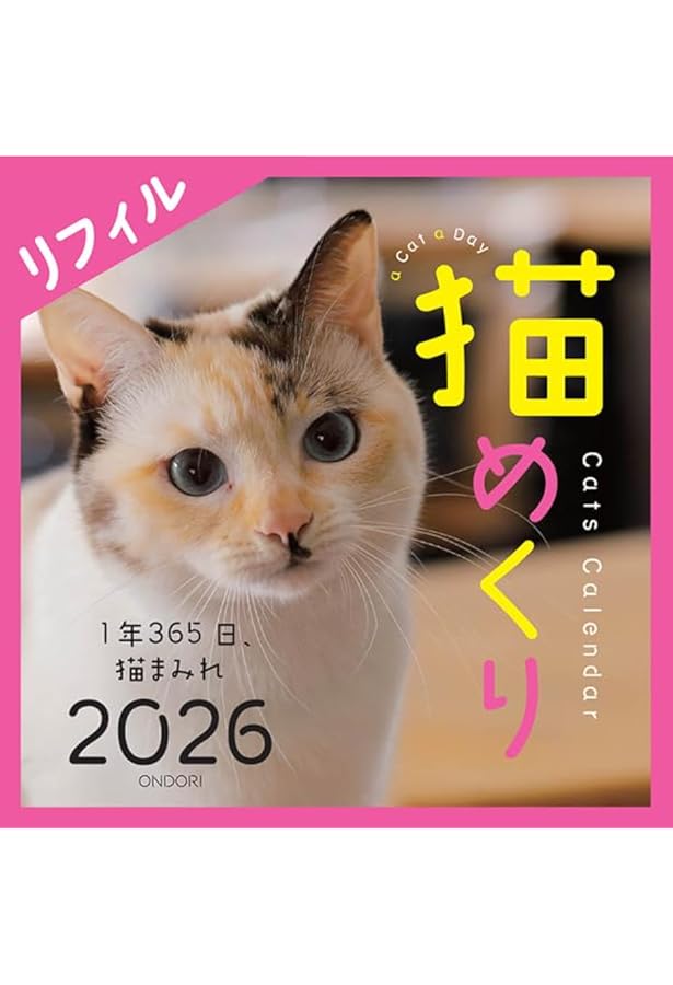 Amazon.co.jp: Cats Calendar 猫めくり リフィル2026: 1年365日、猫